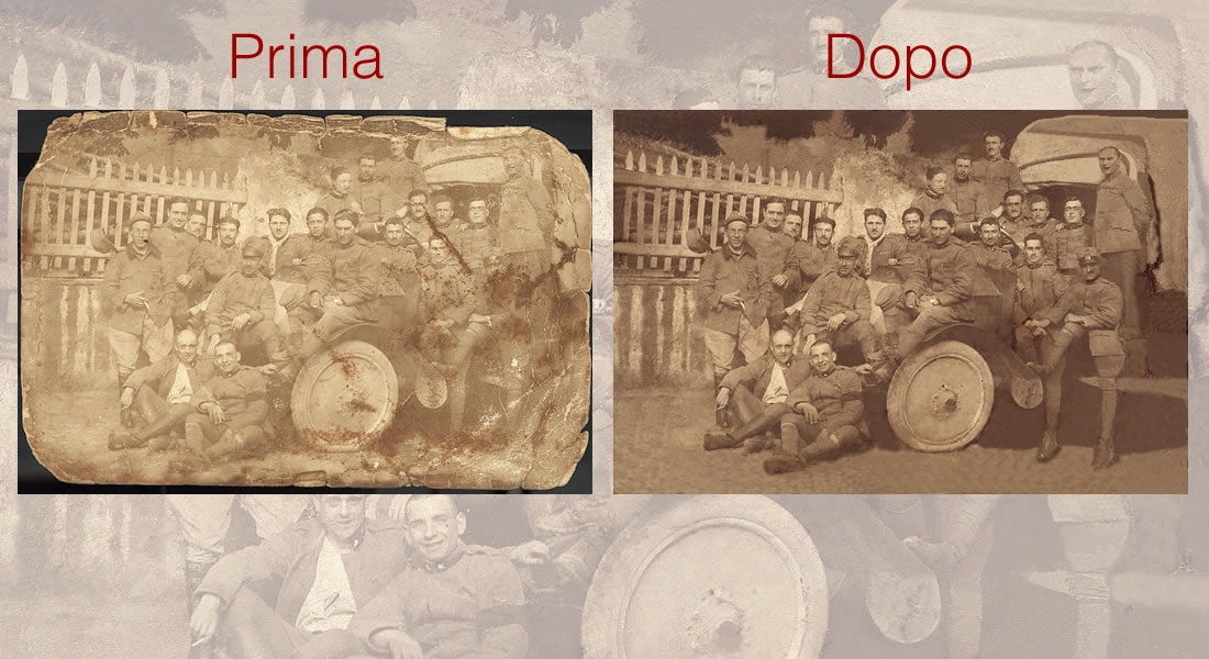 Restauro di vecchie fotografie con rimozione di graffi, polvere o altro